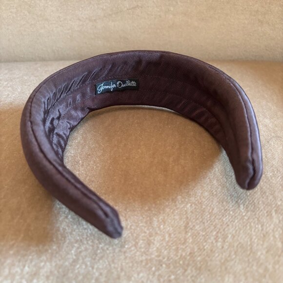 NWOT: Jennifer Ouellette Grosgrain 2" Wide Brown Padded Fabric Headband - Picture 2 of 3